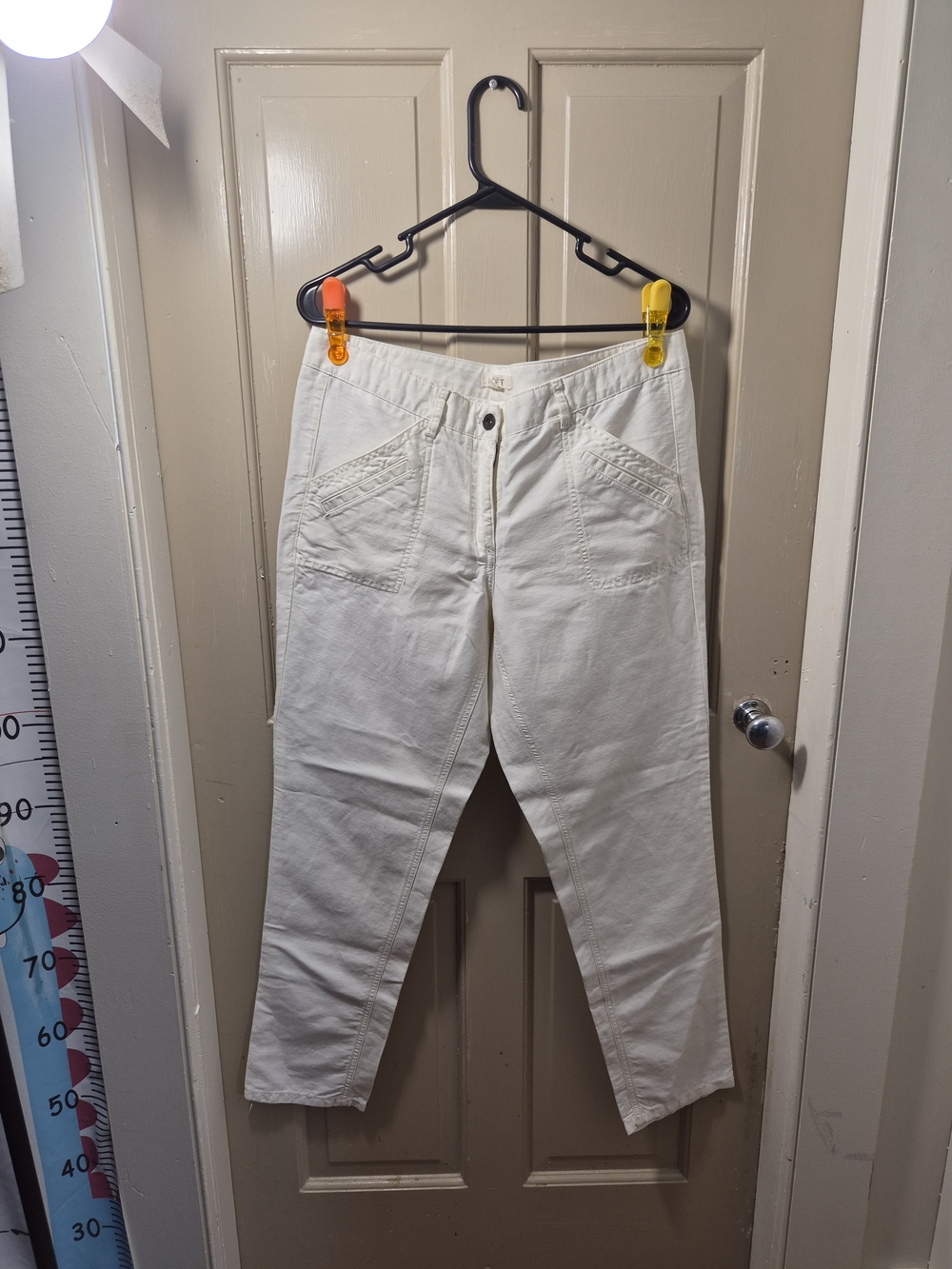 Women's White Casual Twill Pants